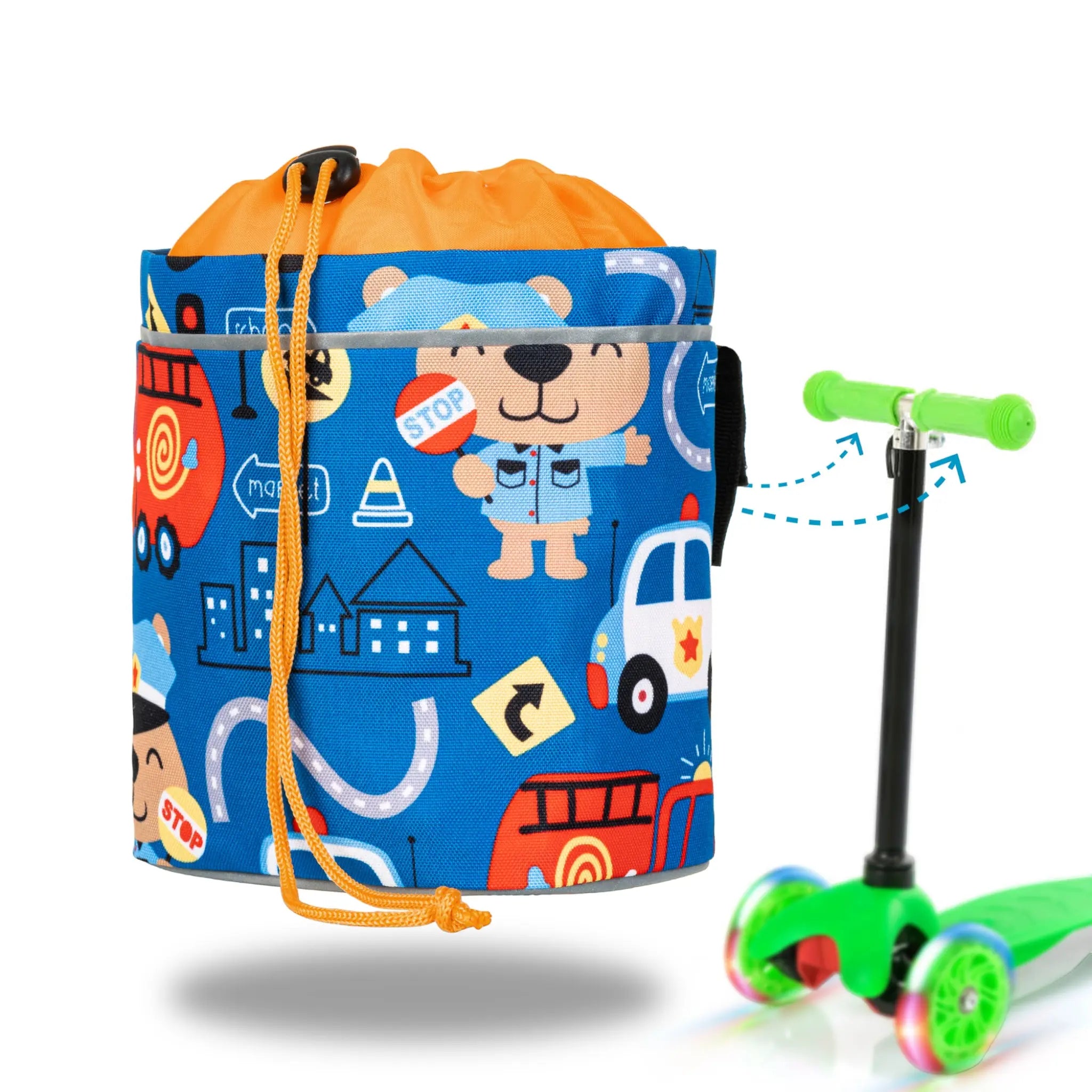 Kinder Lenkertasche – Reflektierend, Mit Schultergurt & 2 Lenkerfransen, PU, Wasserabweisend, Für Laufrad, Scooter, Dreirad Kinder Lenkertasche – Reflektierend, Mit Schultergurt & 2 Lenkerfransen, PU, Wasserabweisend, Für Laufrad, Scooter, Dreirad