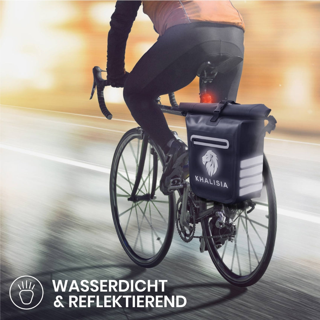 Fahrradrucksack in Schwarz mit separatem Laptopfach und Reißverschluss