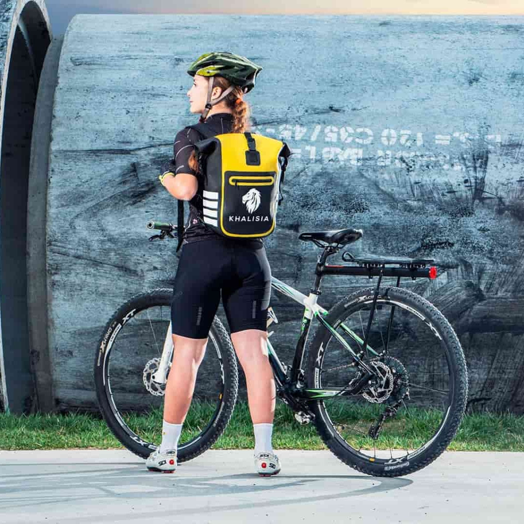Gelbe SpeedBag Fahrradtasche von KHALISIA für Stadt, Arbeit und Freizeit