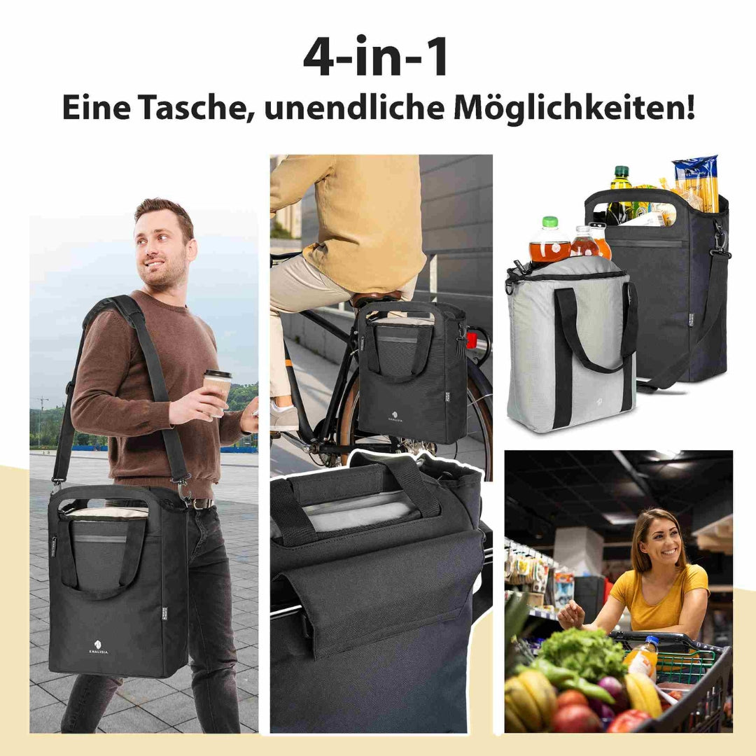 KHALISIA Fahrrad-Einkaufstasche mit Kühlfach 22L