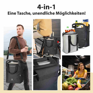 KHALISIA Thermo Shopper Fahrradtasche mit herausnehmbarer Kühltasche