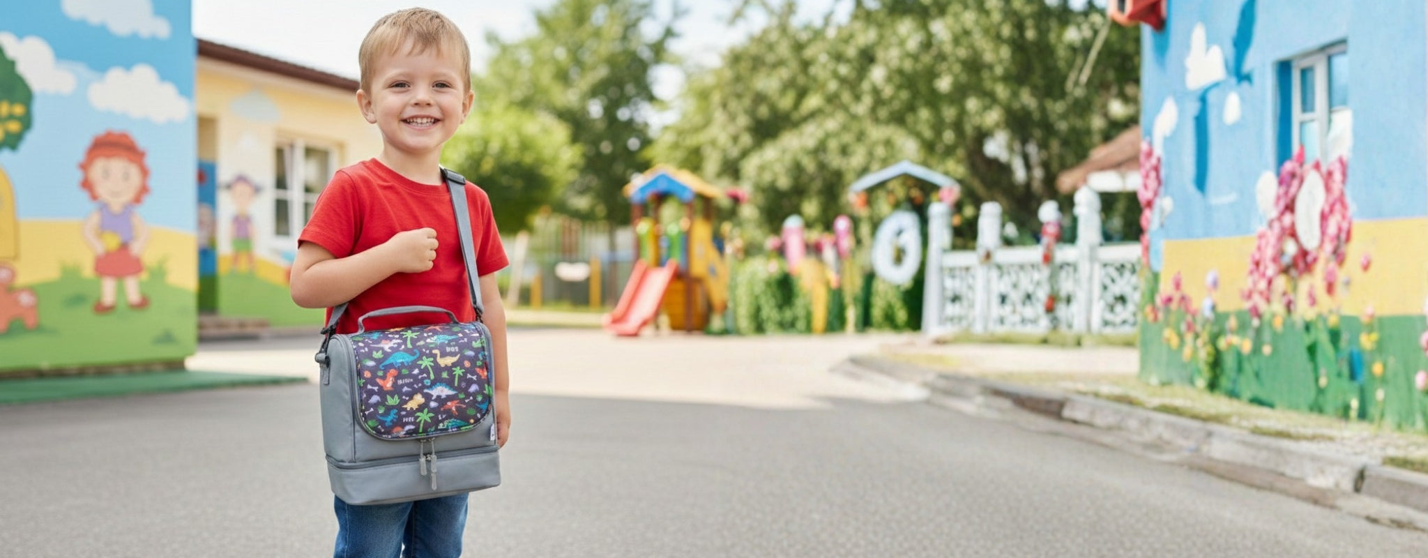 Kinder Schultertasche für den Kindergarten mit isoliertem Fach für Snacks und Lunchbox