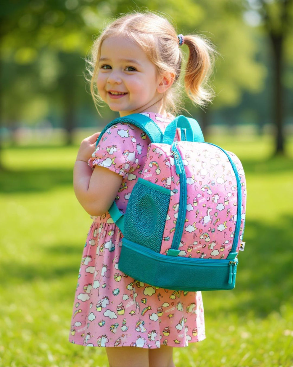 Kinder Rucksack für den Kindergarten im täglichen Einsatz unterwegs
