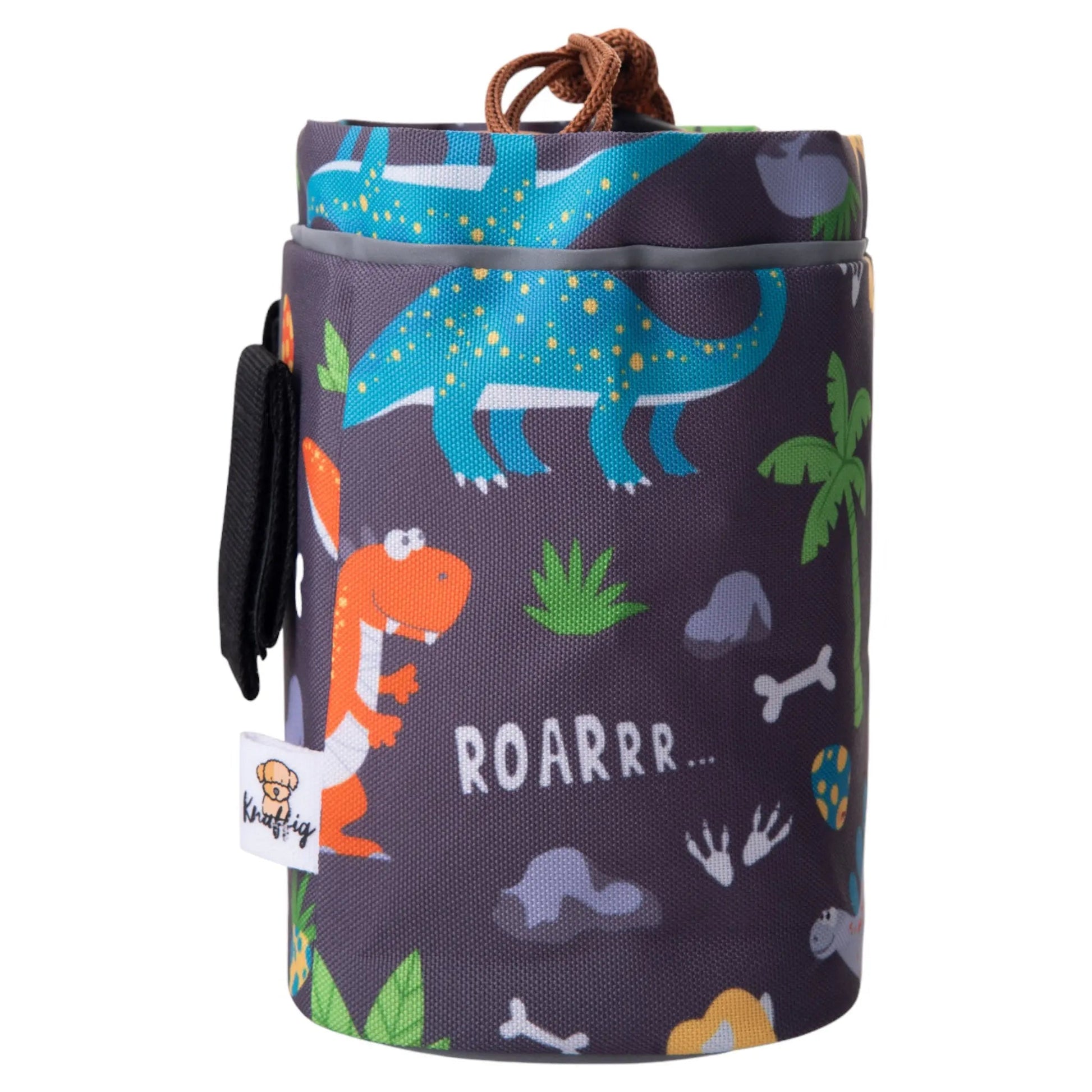 Knuffige Lenkertasche mit Dinosaurier-Motiven, ideal für Fahrradtouren und kreative Aufbewahrung