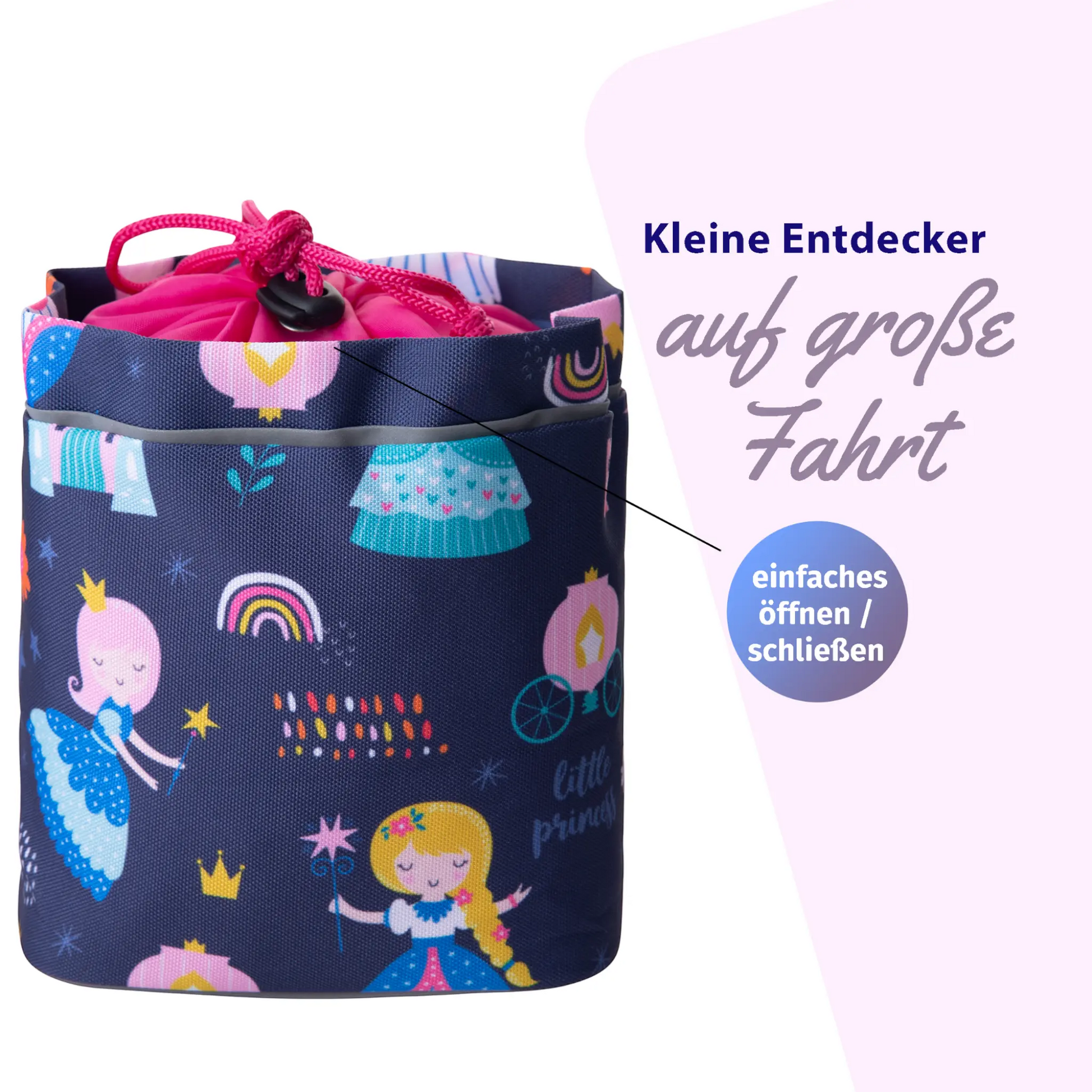 Kinder Prinzessin Lenkertasche – Perfektes Weihnachtsgeschenk für kleine Prinzessinnen, ideal für Laufräder und Roller