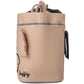 Seitenansicht der beigen Knuffig Lenkertasche mit Hundemotiv, Reflektorstreifen und Klettbefestigung