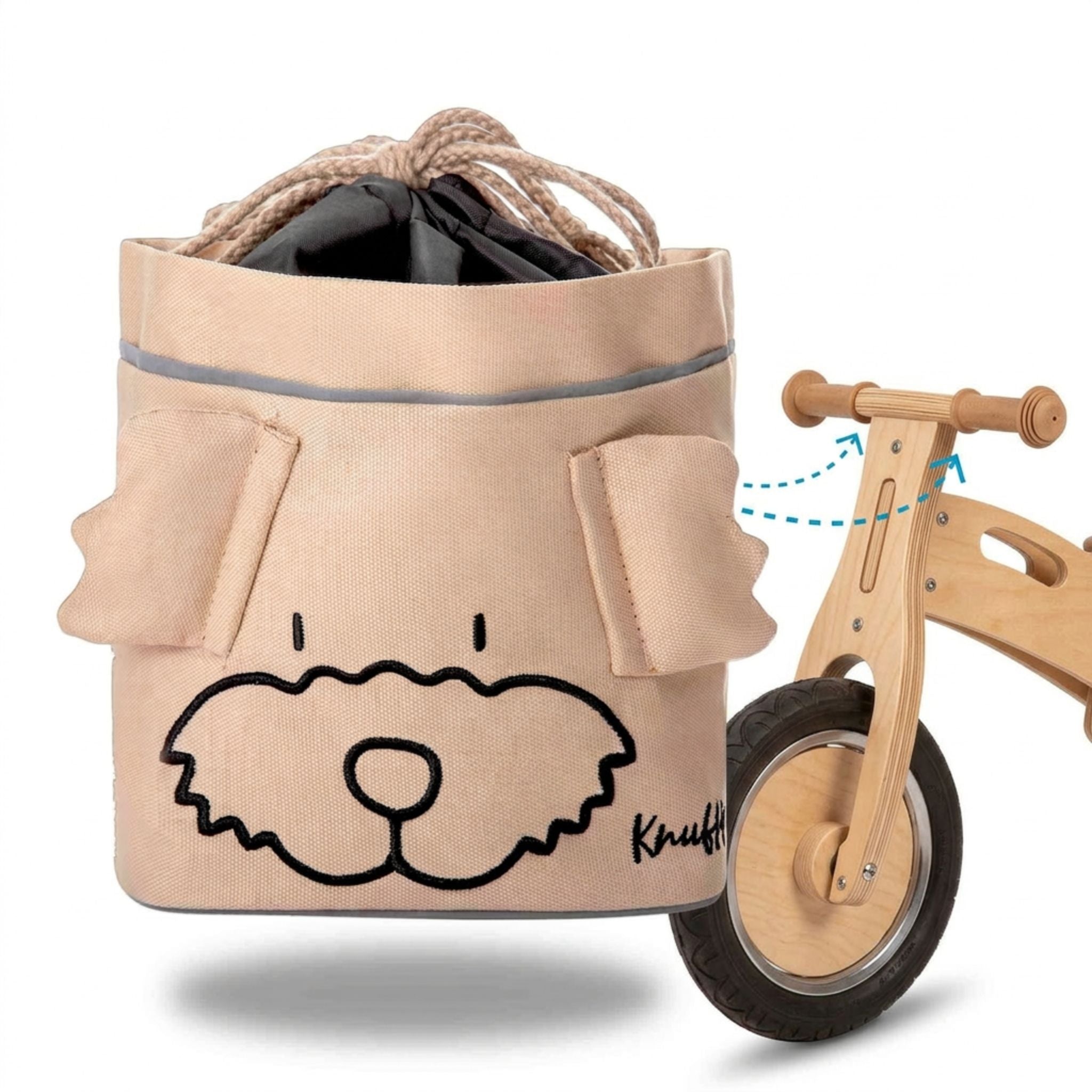 Lenkertasche für Kinder Beige – Tasche fürs Laufrad & Fahrrad